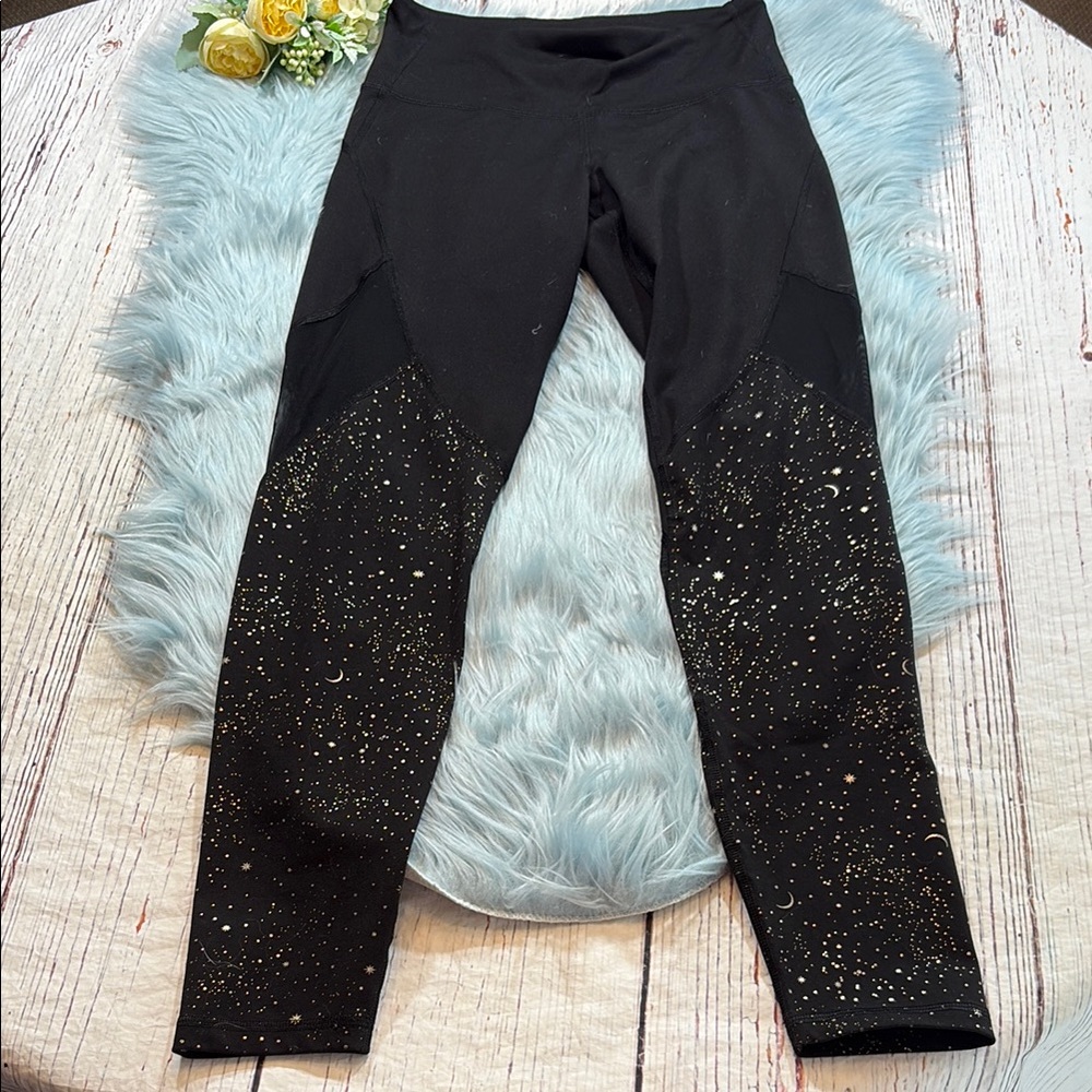 Old Navy Black and Gold Star Leggings